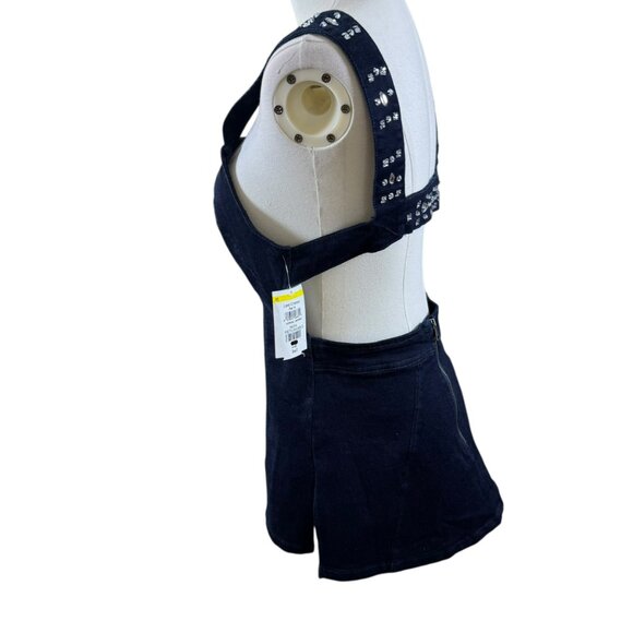 Free People Embellished Denim Corset Tank Top NWT | Studded Jean Bustier | SZ:S - Picture 7 of 10